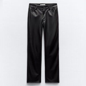 Zara Vegan Faux Leather Straight Leg Pants